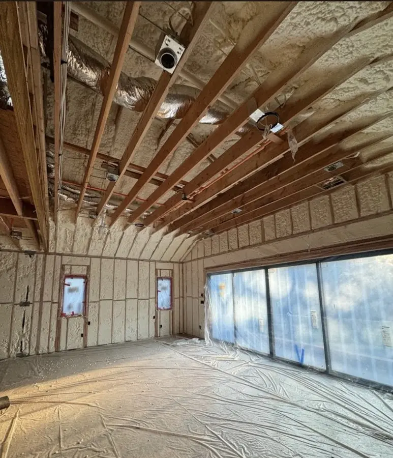 Interior walls and ceiling insulated with spray foam during new construction in Avondale